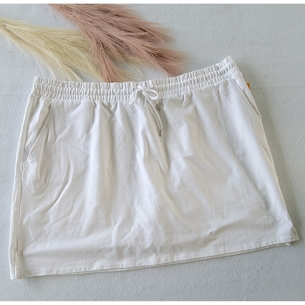 Ruby Rd. Skort Skirt White Cotton Stretch Drawstring Must Haves 3X‎